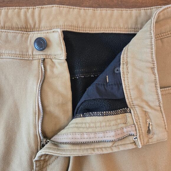 Caterpillar Men's Fleece Lined Canvas Pants Brown Canvas Size 38x30 - Picture 3 of 12